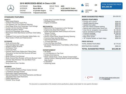 Used 2019 Mercedes-Benz A 220 4MATIC image 3