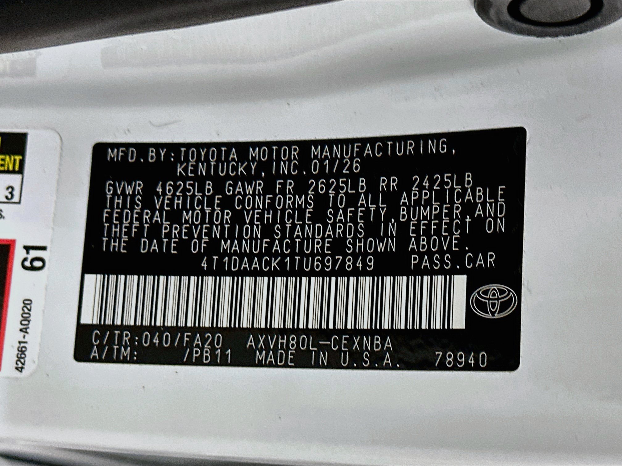 Used 2026 Toyota Camry LE FWD image 12