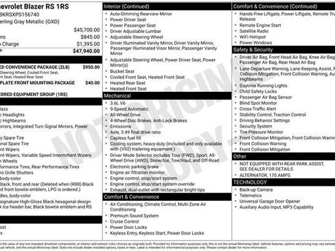 Used 2023 Chevrolet Blazer RS w/ Enhanced Convenience Package AWD/4WD image 1