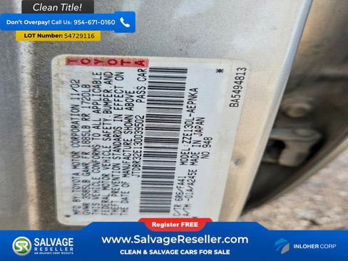 Used 2003 Toyota Corolla Sedan FWD image 16