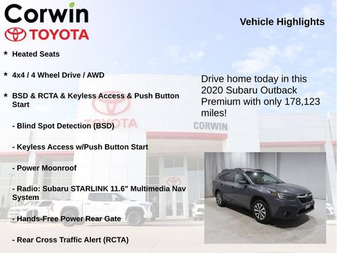 Used 2020 Subaru Outback Premium AWD/4WD image 6