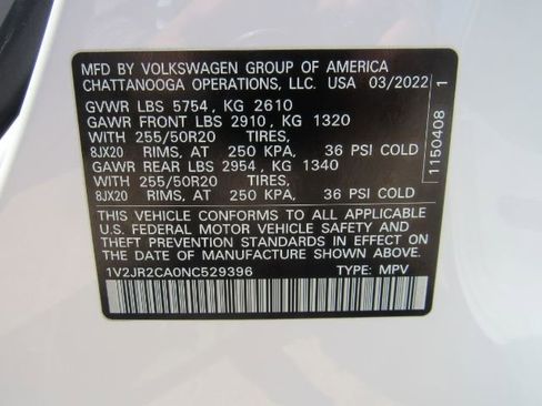 Used 2022 Volkswagen Atlas SE w/ Panoramic Sunroof Package image 60