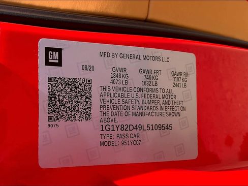 Used 2020 Chevrolet Corvette Stingray Premium Cpe w/ 3LT Preferred Equipment Group image 32