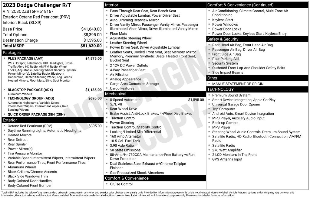 Used 2023 Dodge Challenger R/T w/ Plus Package RWD image 5
