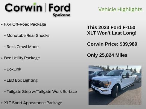 Used 2023 Ford F150 XLT w/ Equipment Group 302A High AWD/4WD image 14