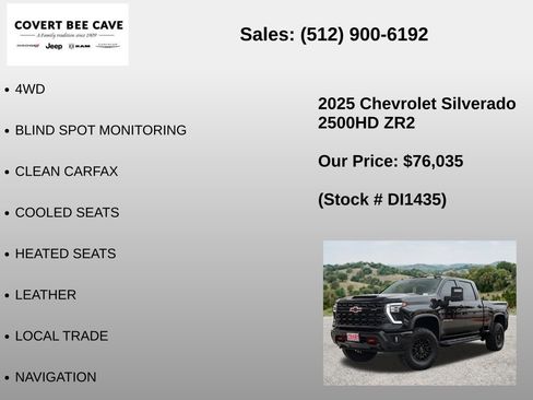 Used 2025 Chevrolet Silverado 2500 ZR2 w/ Technology Package AWD/4WD image 6