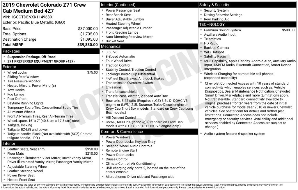 Used 2019 Chevrolet Colorado Z71 AWD/4WD image 4