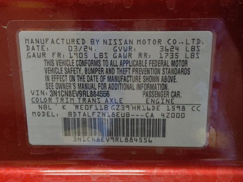 Used 2024 Nissan Versa SV w/ Trunk Package FWD image 33