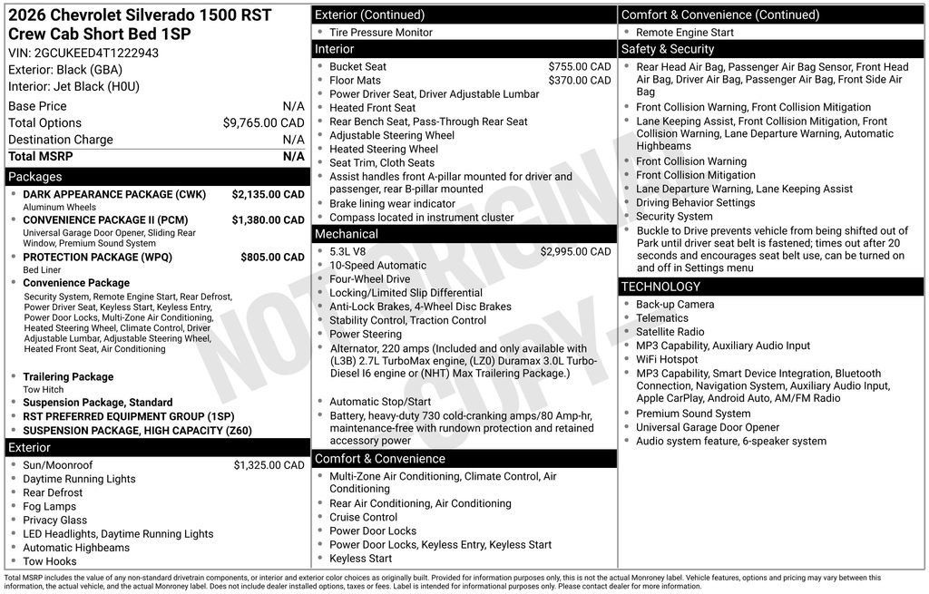 New 2026 Chevrolet Silverado 1500 RST w/ Dark Appearance Package AWD/4WD image 28
