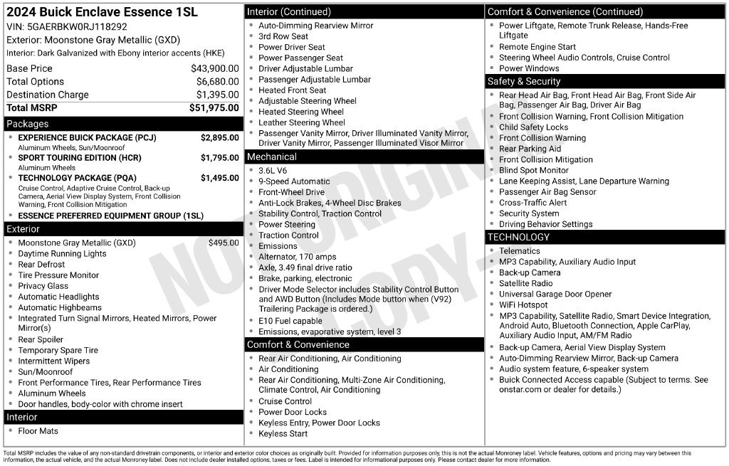 Certified 2024 Buick Enclave Essence w/ Experience Buick Package FWD image 33