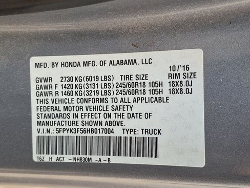 Used 2017 Honda Ridgeline RTL image 14
