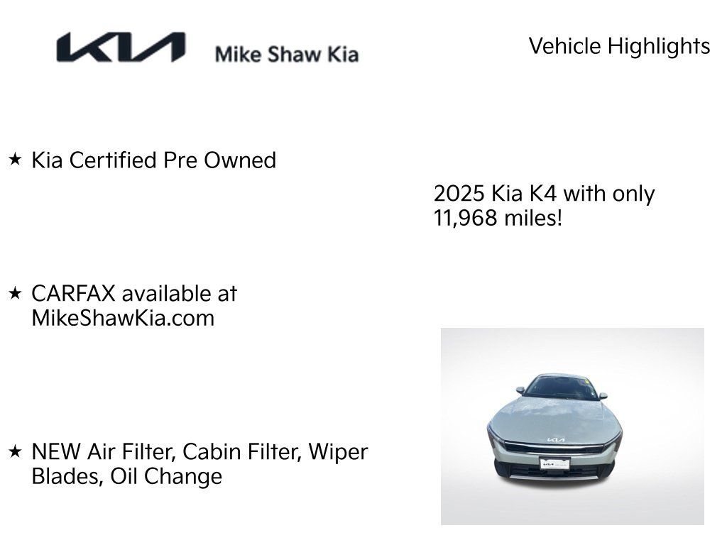 Certified 2025 Kia K4 EX FWD image 6