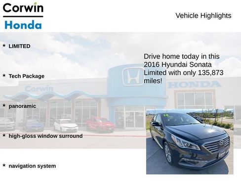Used 2016 Hyundai Sonata Limited w/ Option Group 05 FWD image 6