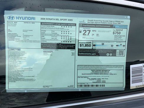 New 2026 Hyundai Sonata SEL image 13