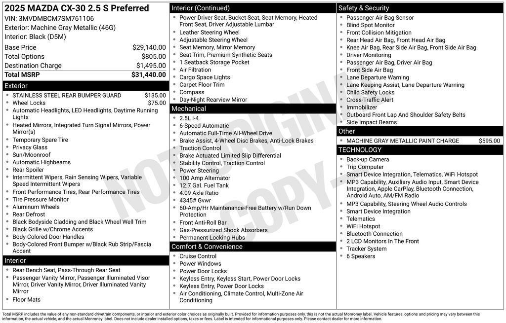 Certified 2025 MAZDA CX-30 AWD 2.5 S w/ Preferred Package image 5