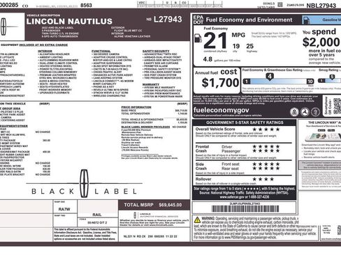 Used 2022 Lincoln Nautilus Black Label w/ Class II Trailer Tow Package AWD/4WD image 3