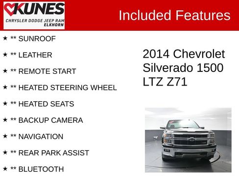 Used 2014 Chevrolet Silverado 1500 LTZ Z71 w/ LTZ Plus Package AWD/4WD image 3