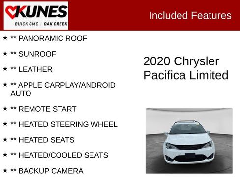 Used 2020 Chrysler Pacifica Limited w/ Advanced Safetytec Group FWD image 2