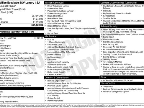Used 2024 Cadillac Escalade ESV Luxury AWD/4WD image 69