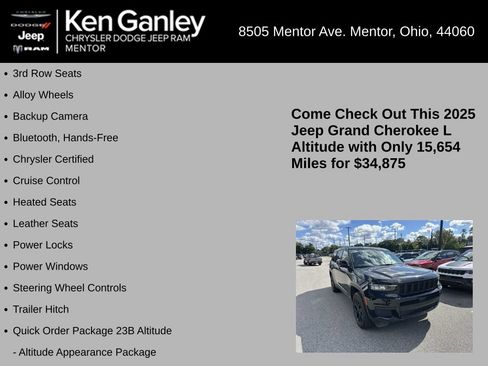 Used 2025 Jeep Grand Cherokee L Laredo AWD/4WD image 5
