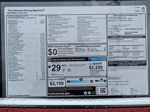 Used 2026 BMW X3 xDrive30i w/ Premium Package AWD/4WD image 17
