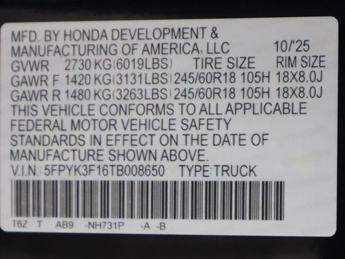 New 2026 Honda Ridgeline Sport image 24