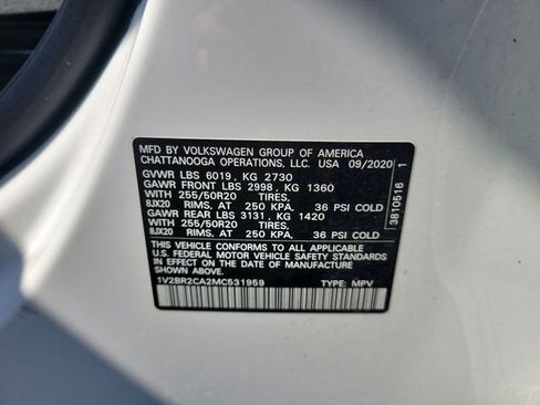 Used 2021 Volkswagen Atlas SEL w/ MDO Package (Bench Seat) AWD/4WD image 43