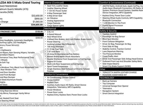 Used 2022 MAZDA MX-5 Miata Grand Touring w/ Weather Package image 2