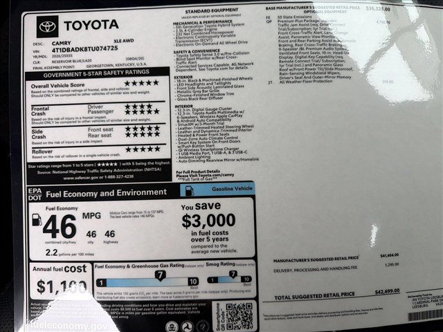 New 2026 Toyota Camry XLE AWD/4WD image 25