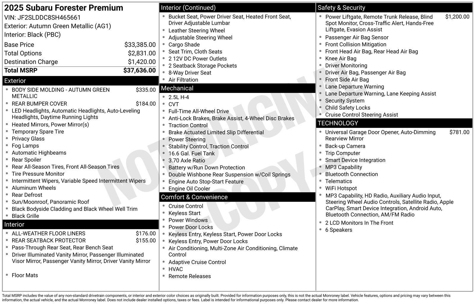 Certified 2025 Subaru Forester Premium AWD/4WD image 7
