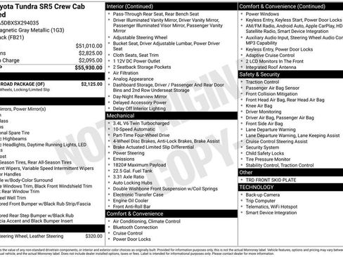 Used 2025 Toyota Tundra SR5 w/ TRD Off-Road Package AWD/4WD image 7