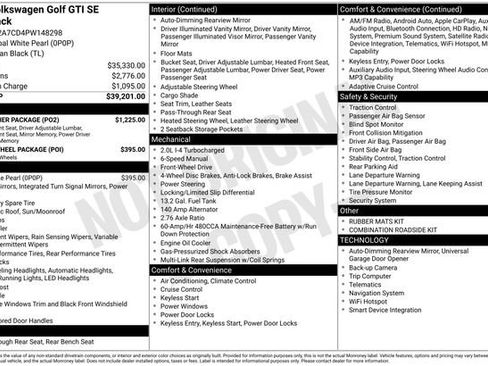 Certified 2023 Volkswagen GTI SE w/ SE Leather Package FWD image 30