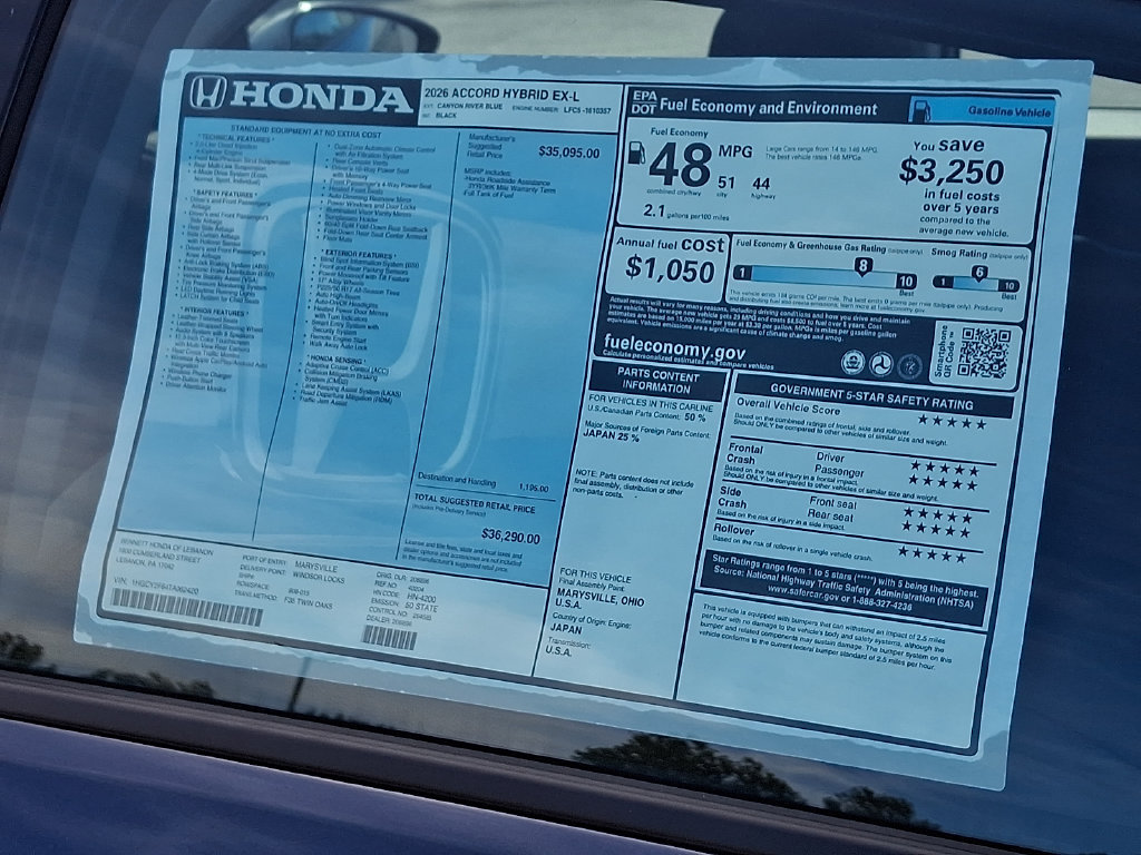 New 2026 Honda Accord EX-L image 3