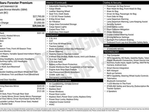 Certified 2021 Subaru Forester Premium AWD/4WD image 41