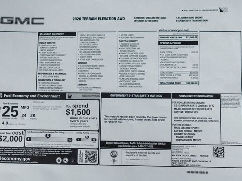 Used 2026 GMC Terrain Elevation w/ Black Edition AWD/4WD image 46