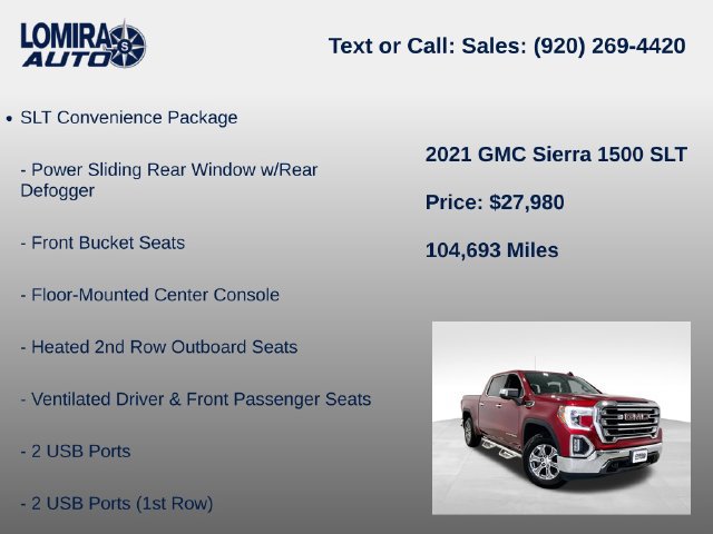 Used 2021 GMC Sierra 1500 SLT w/ SLT Convenience Package AWD/4WD image 33