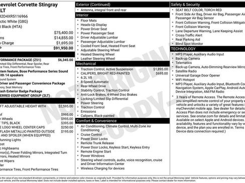 Used 2024 Chevrolet Corvette Stingray Preferred Cpe w/ Z51 Performance Package RWD image 5