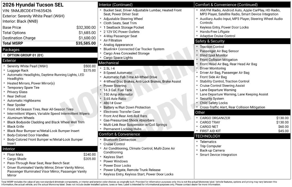 New 2026 Hyundai Tucson SEL AWD/4WD image 22