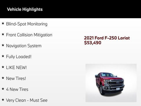 Used 2021 Ford F250 Lariat w/ Chrome Package AWD/4WD image 4