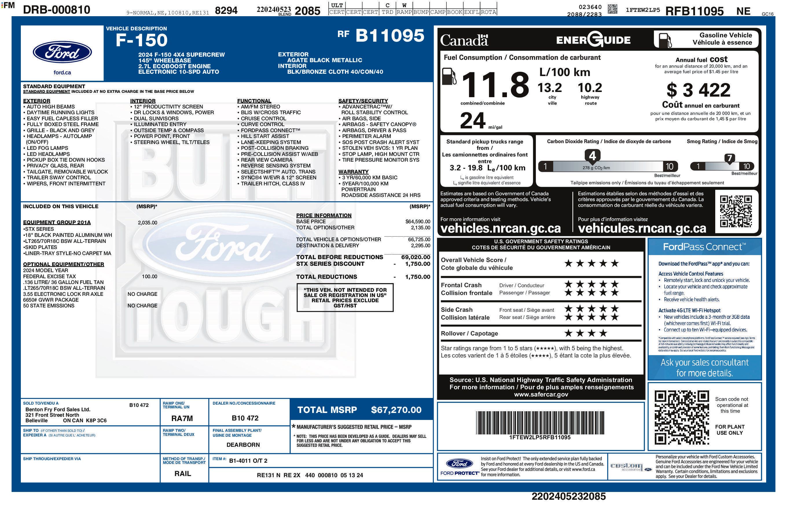 Used 2024 Ford F150 STX w/ Equipment Group 201A FX4 AWD/4WD image 2