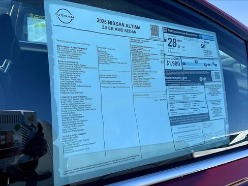 New 2025 Nissan Altima 2.5 SR w/ SR Premium Package image 24