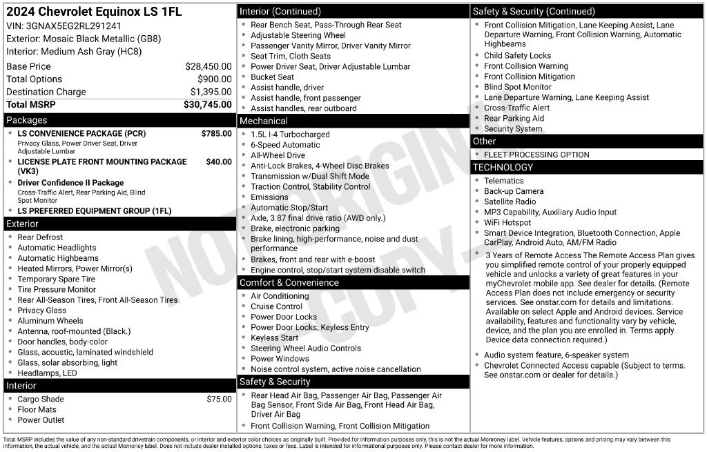 Used 2024 Chevrolet Equinox LS w/ LS Convenience Package AWD/4WD image 37