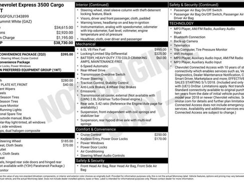 Used 2018 Chevrolet Express 3500 w/ Driver Convenience Package RWD image 6