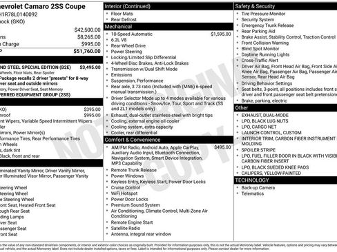 Used 2020 Chevrolet Camaro SS image 29