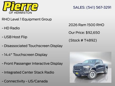 New 2026 RAM 1500 RHO w/ RHO Level 1 Equipment Group AWD/4WD image 24