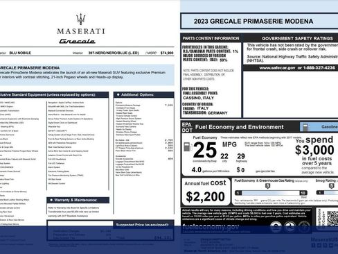 Used 2023 Maserati Grecale Modena AWD/4WD image 1