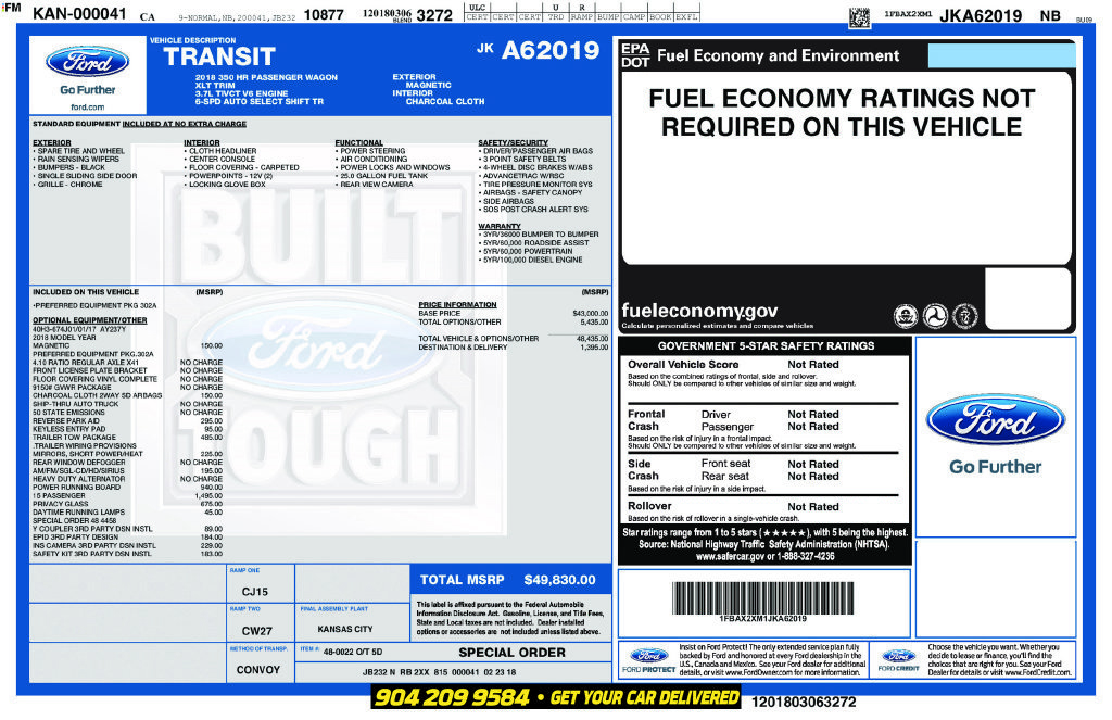 Used 2018 Ford Transit 350 XLT RWD image 2