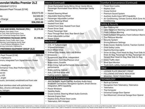 Used 2017 Chevrolet Malibu Premier w/ Premier Sun and Wheel Package FWD image 34