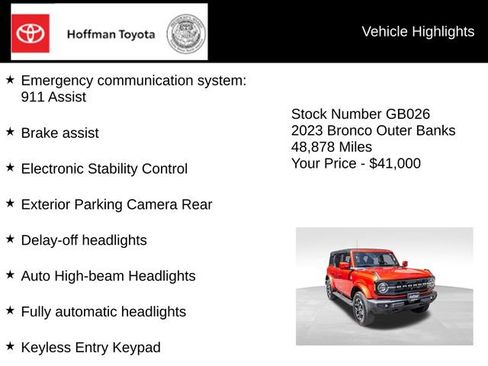 Used 2023 Ford Bronco Outer Banks AWD/4WD image 21