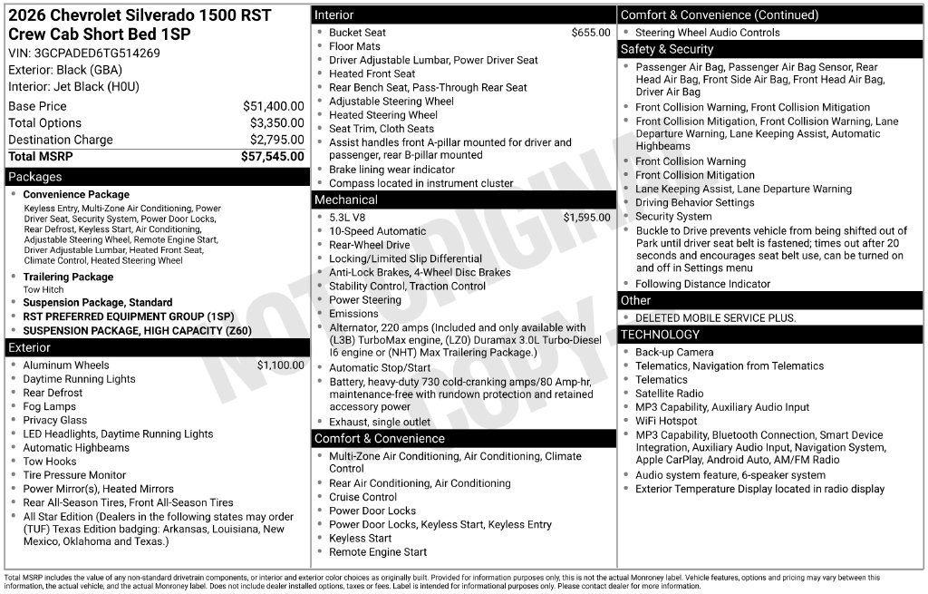 New 2026 Chevrolet Silverado 1500 RST RWD image 6
